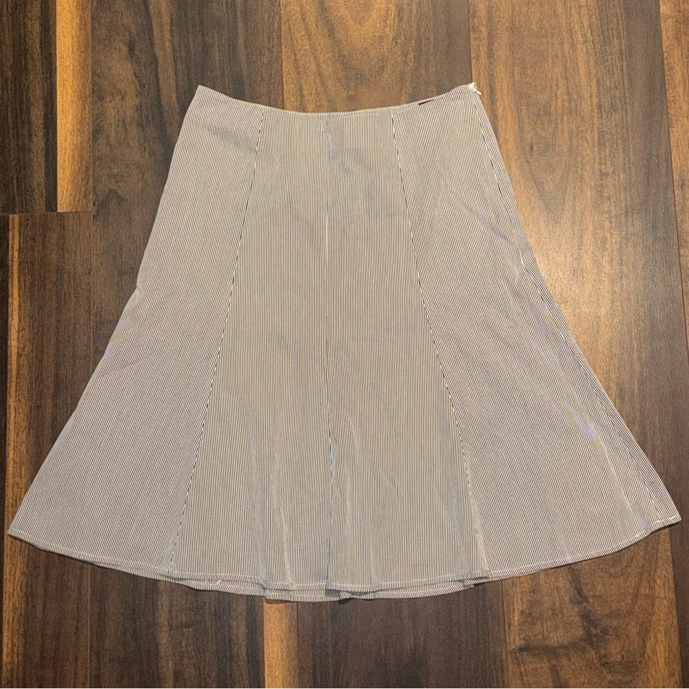 Camille La Vie Striped Midi Skirt in Black & White